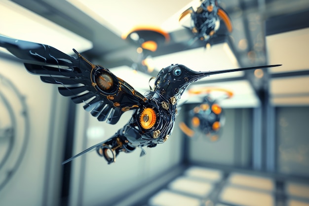 Free Photo futuristic robotic hummingbird