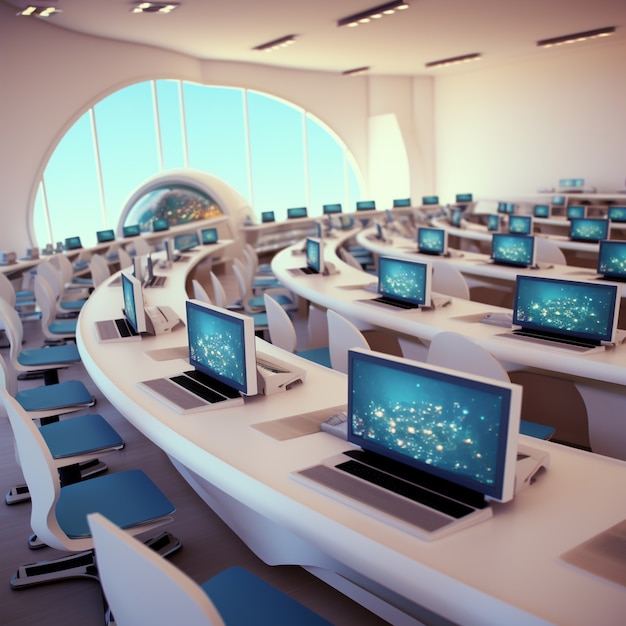 Free Photo futuristic school classroom for future students