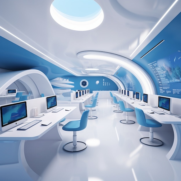 Free Photo futuristic school classroom for future students