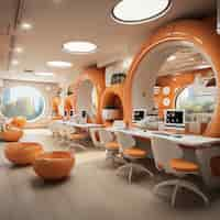 Free photo futuristic school classroom for future students