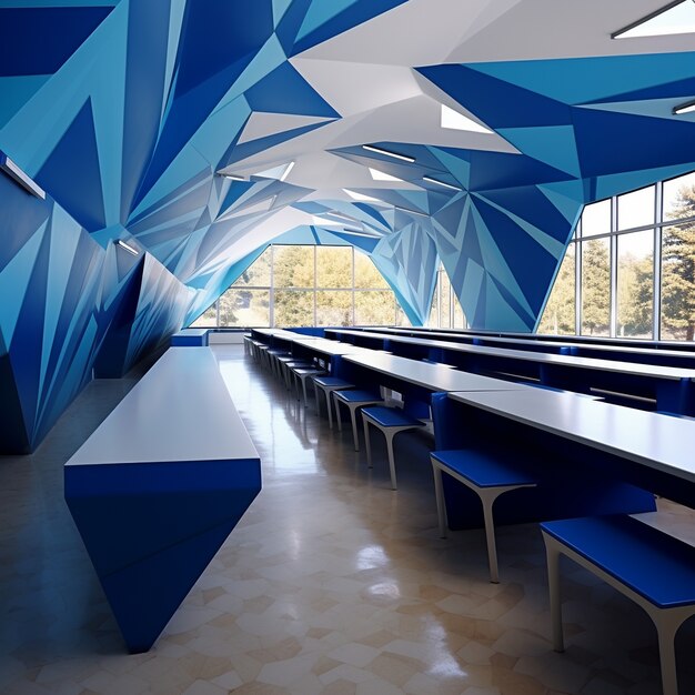 Futuristic school classroom for future students