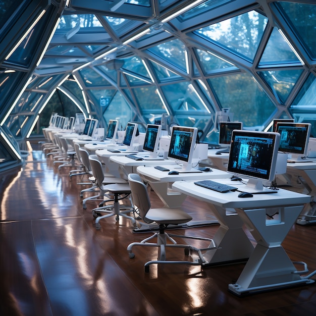 Free Photo futuristic school classroom for future students