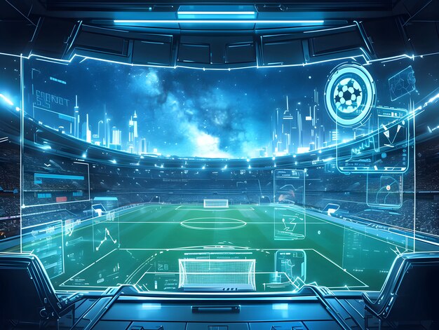 Futuristic soccer field illustration