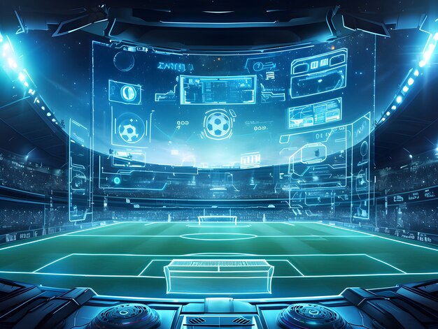 Futuristic soccer field illustration