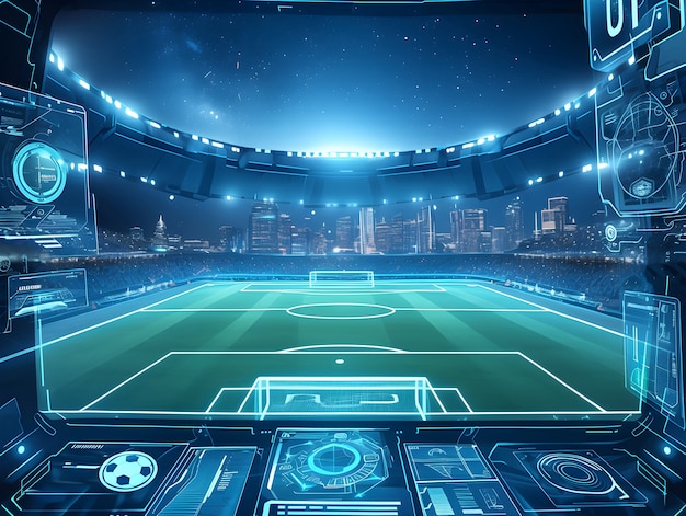 Futuristic soccer field illustration