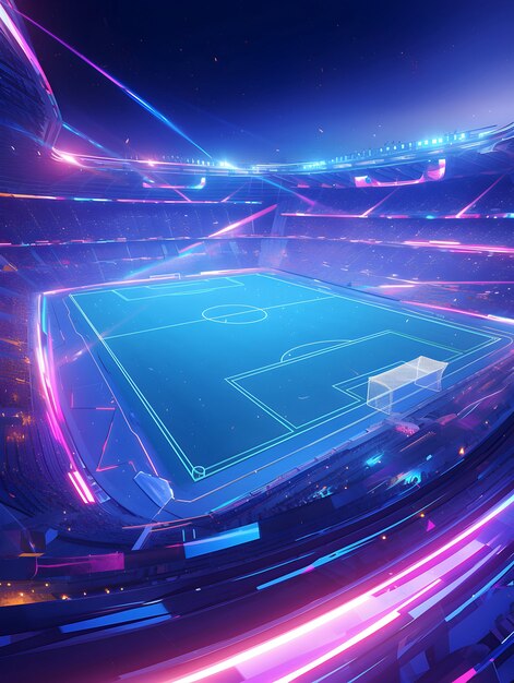 Futuristic soccer field illustration