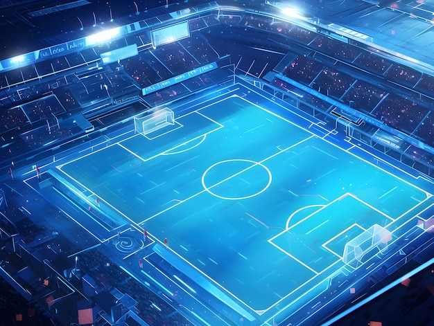 Free photo futuristic soccer field illustration