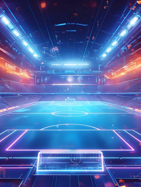 Futuristic soccer field illustration