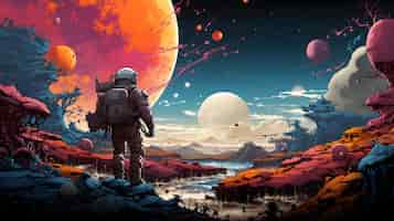 Free photo futuristic space exploration artwork