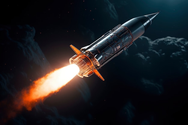 Free Photo futuristic space rocket with fantasy design