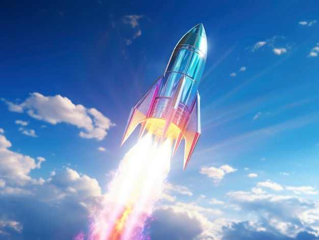 Free photo futuristic space rocket with fantasy design