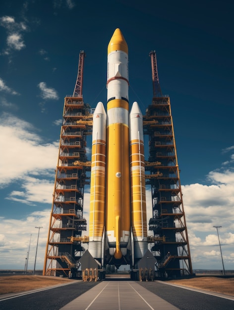 Free photo futuristic space rocket with fantasy design