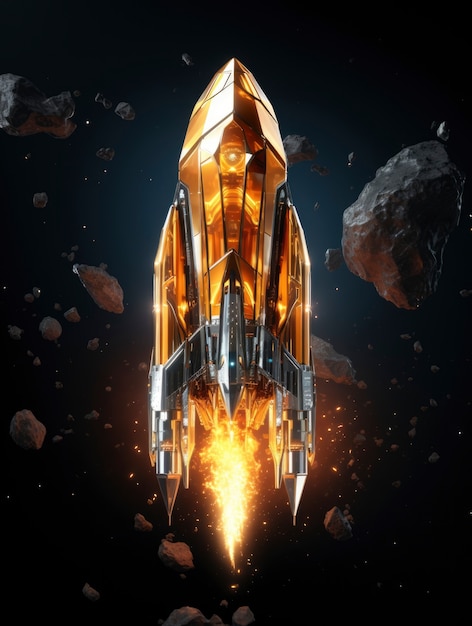 Free Photo futuristic space rocket with fantasy design