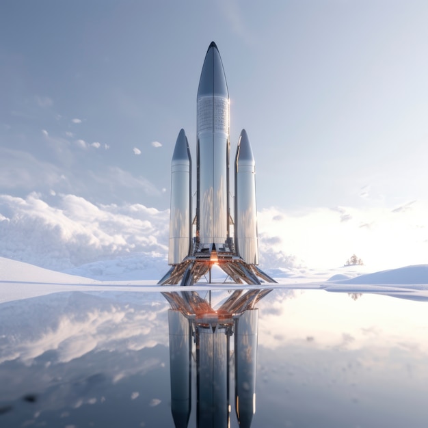 Free photo futuristic space rocket with fantasy design