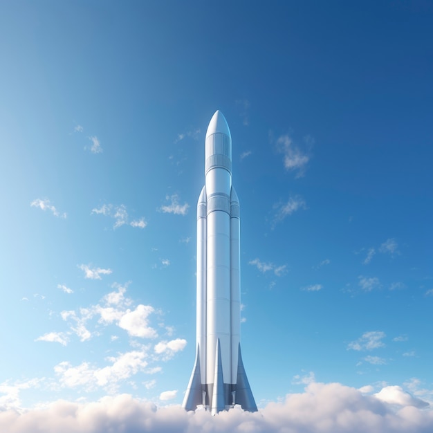 Free photo futuristic space rocket with fantasy design