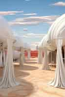 Free photo futuristic store with abstract concept and architecture