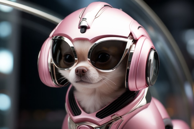 Futuristic style adorable dog