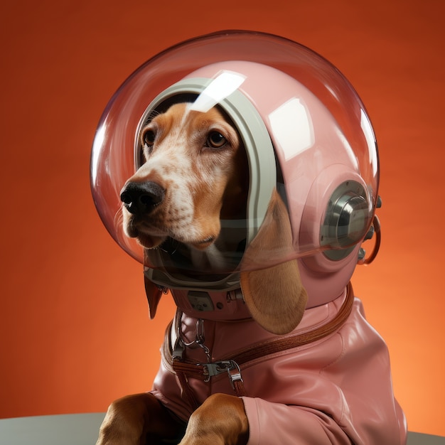 Free photo futuristic style adorable dog