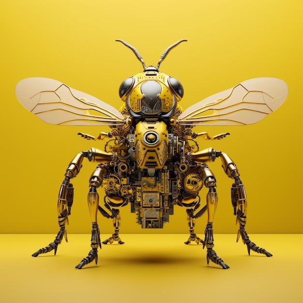 Free photo futuristic style bee in studio