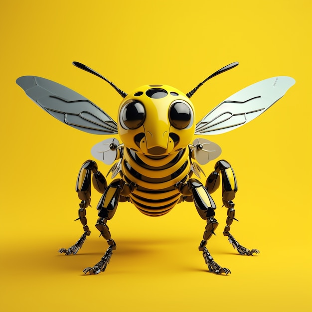 Free photo futuristic style bee in studio