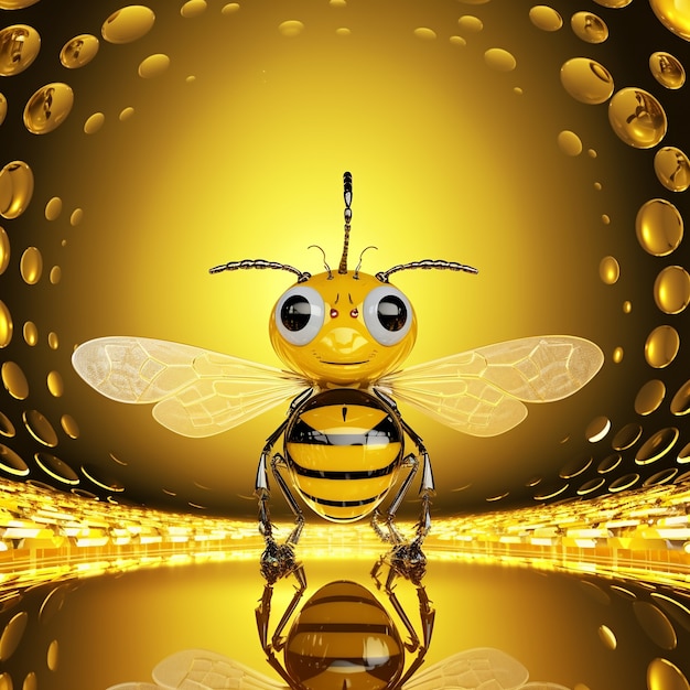 Free photo futuristic style bee in studio