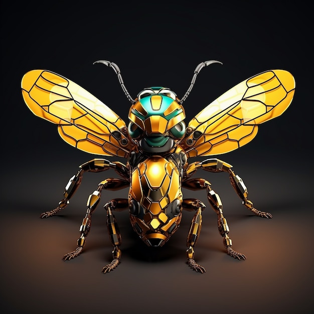 Free Photo futuristic style bee in studio