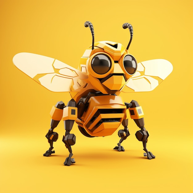 Free photo futuristic style bee in studio