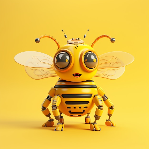 Free photo futuristic style bee in studio