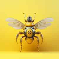 Free photo futuristic style bee in studio