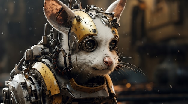 Free photo futuristic style possum wearing armor