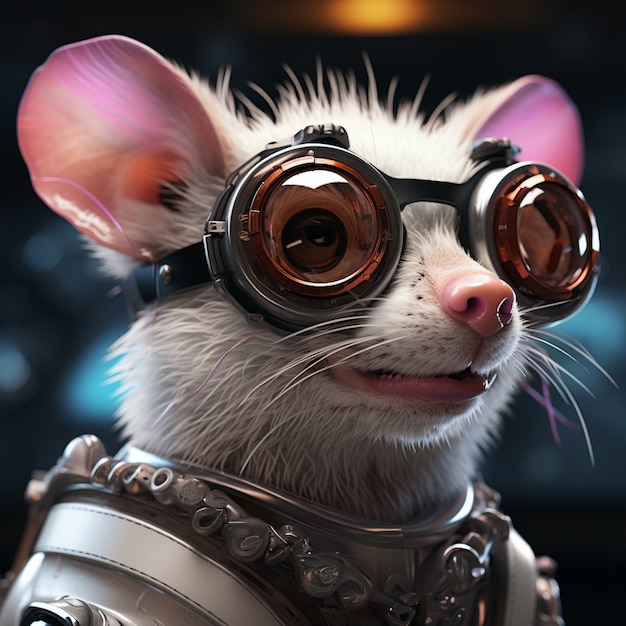 Free photo futuristic style possum with goggles