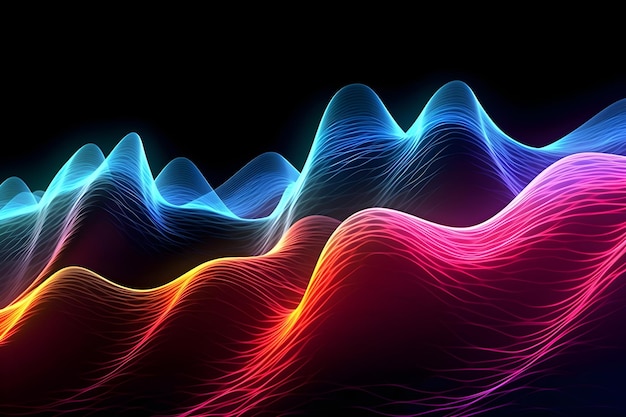 futuristic stylish audio waveforms background