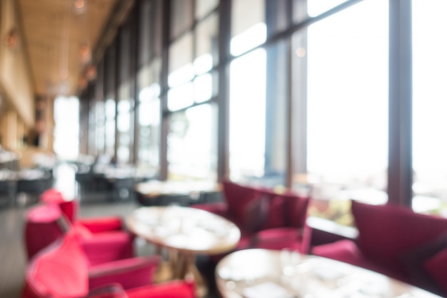 Fuzzy restaurant with red armchairs