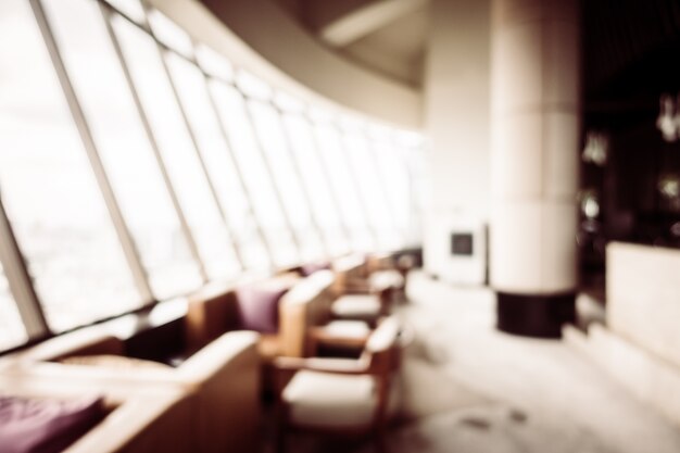 Fuzzy view of tables with comfortable chairs