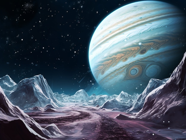 Free photo galaxy planets digital art