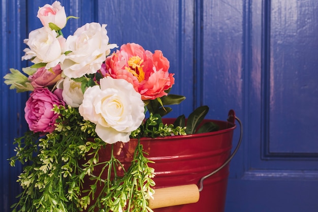 Gardening concept with beautiful flowers