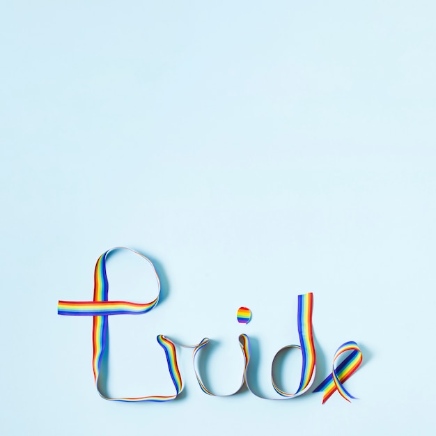 Free Photo gay pride ribbon in rainbow colors