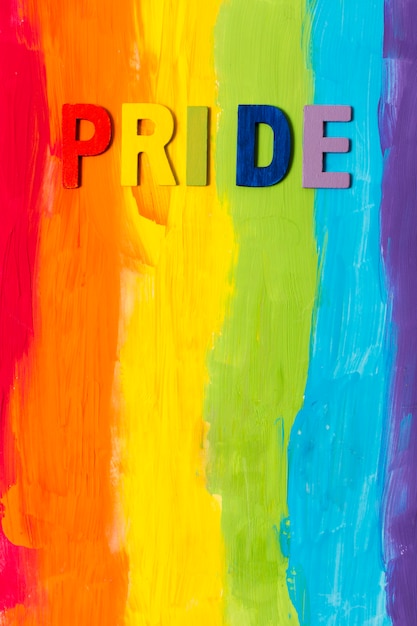 Free photo gay pride with rainbow background concept