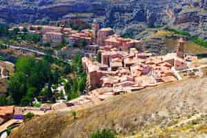 Free photo general view of town at aragon in summer