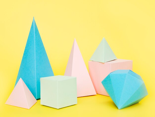 Geometric colorful paper objects