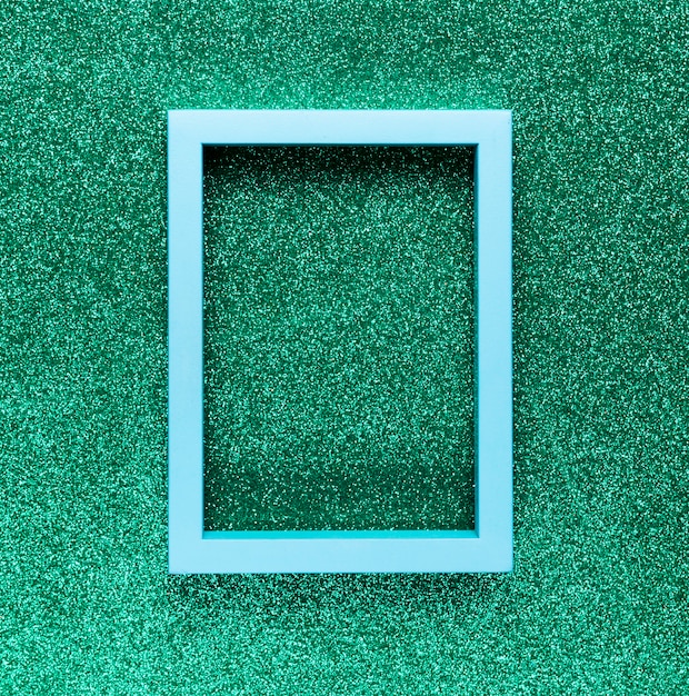 Geometric frame on green background