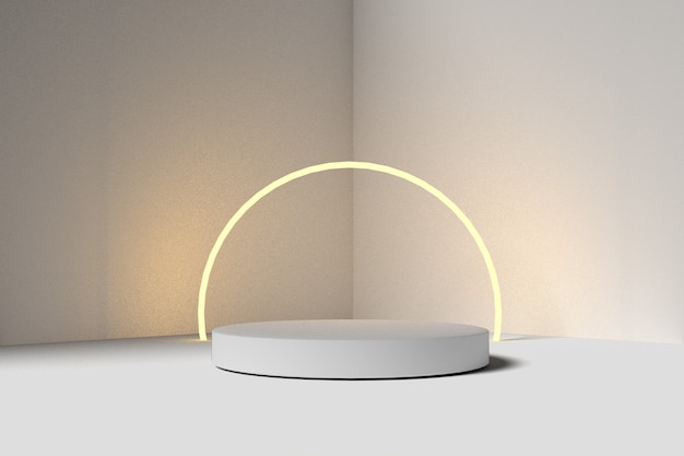 Geometric light podium 3d background