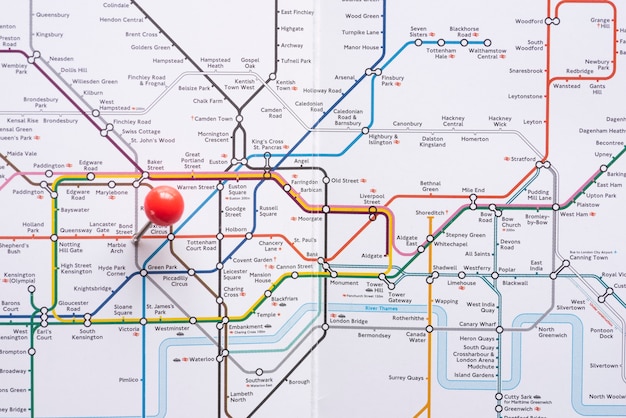 Free Photo geometric metro map with pinpoint