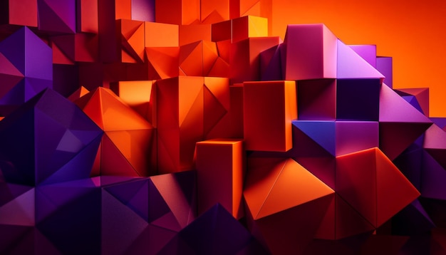 Geometric shapes and colors create futuristic chaos generated by AI