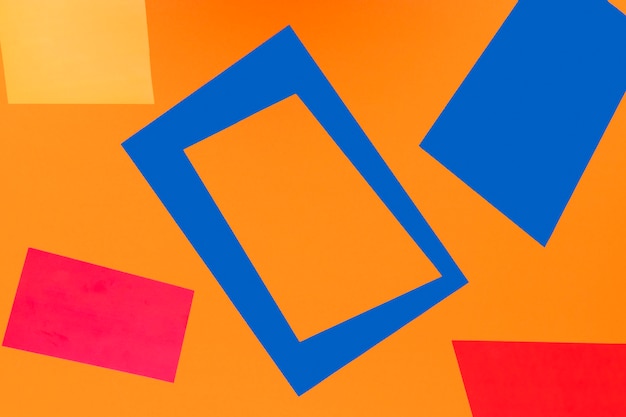 Geometric shapes on orange background