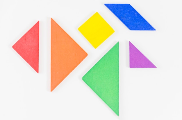 Free Photo geometric shapes with the colors of the pride flag