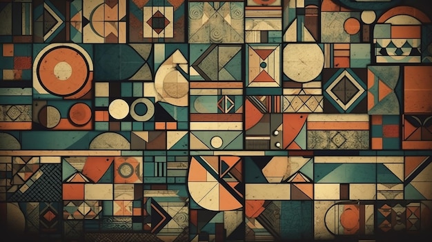 Geometric vintage retro background Ai Generated Image