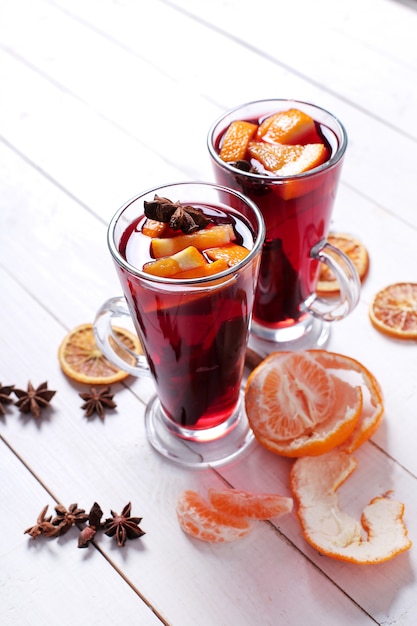 Free photo german glühwein, also known as mulled wine or spiced wine