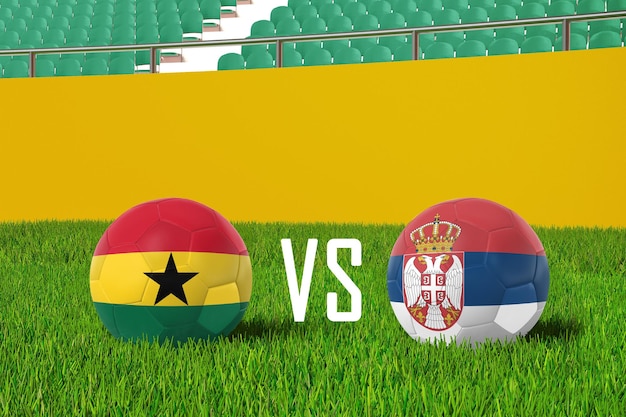 Ghana VS Serbia In Stadium