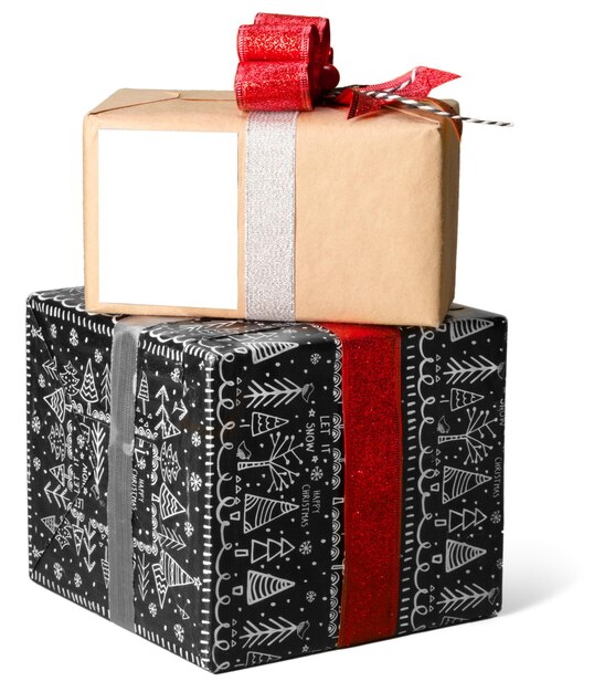 Gift boxes on white background